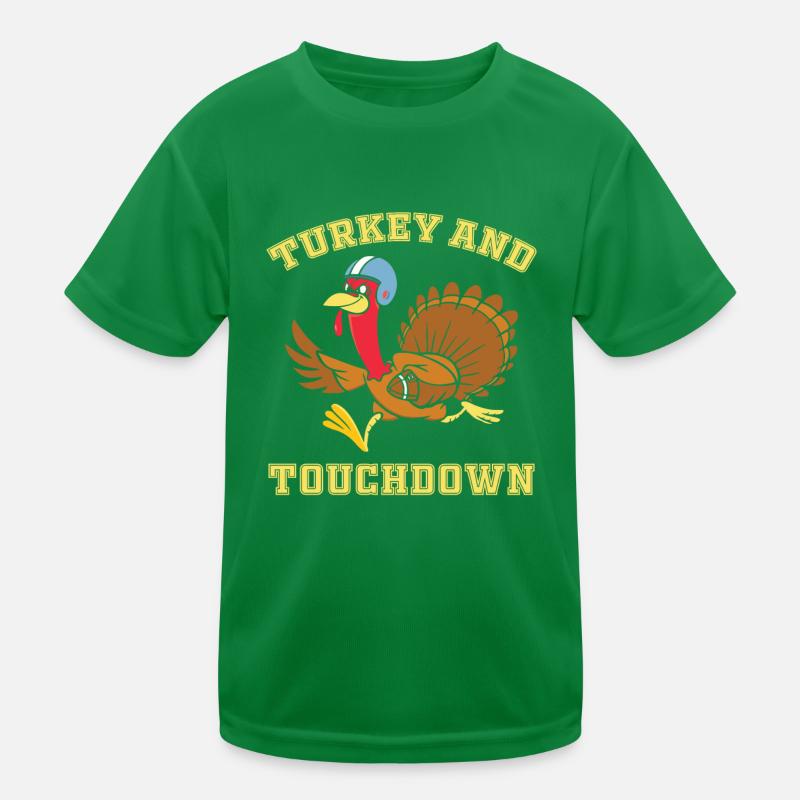 Dinde de Thanksgiving et Touchdowns - Thanksgiving T-shirt sport Enfant