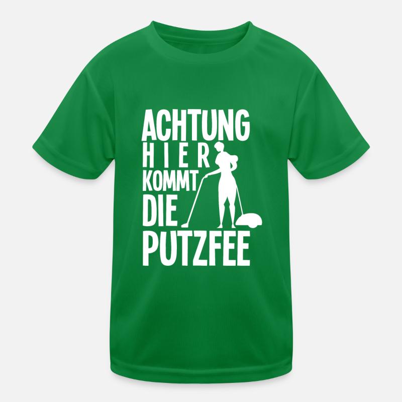Putzfrau Putzfee Spruch Geschenk Kinder Funktions-T-Shirt