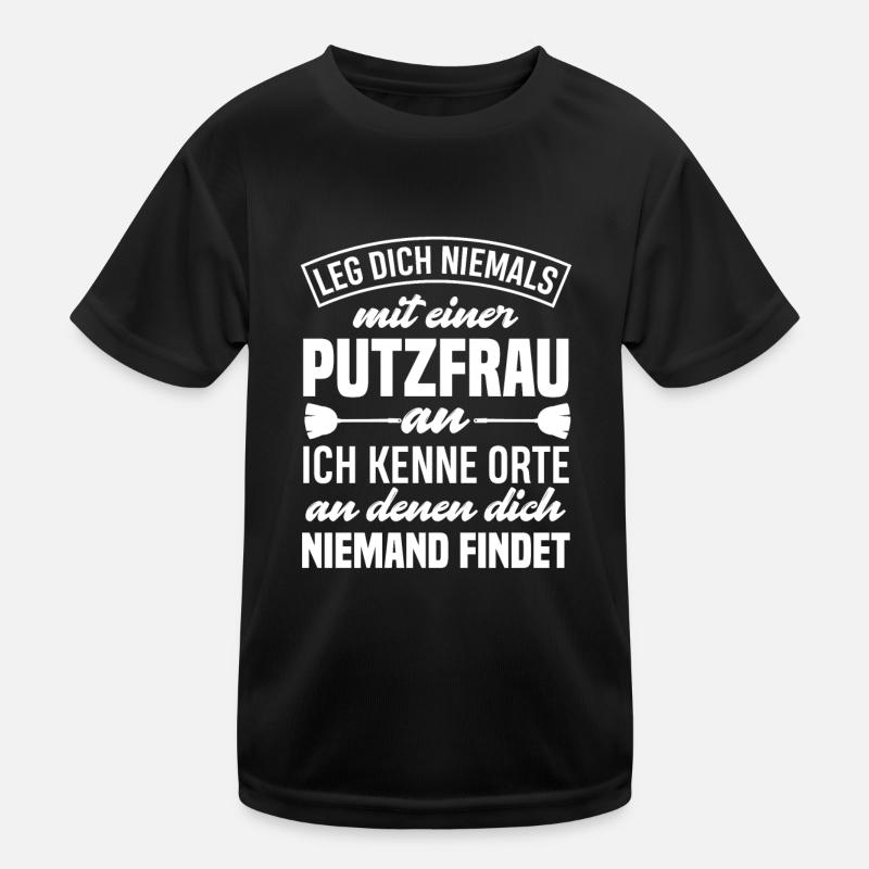 Putzfrau - Kinder Funktions-T-Shirt - Schwarz