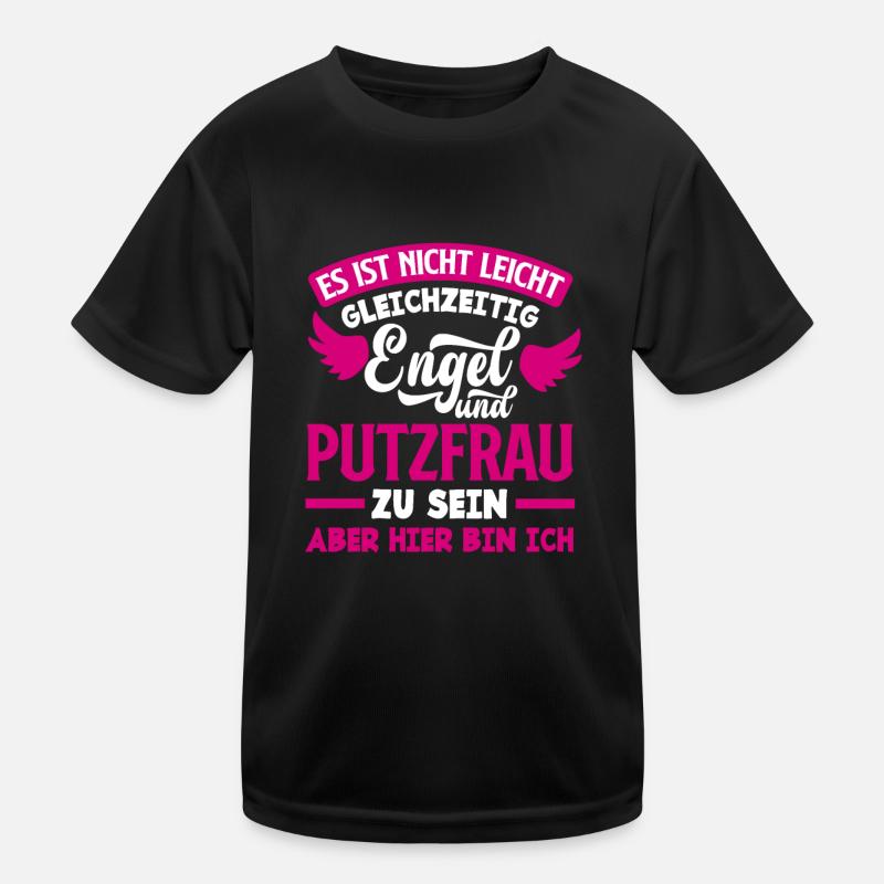 Putzfrau Engel Geschenk Kinder Funktions-T-Shirt