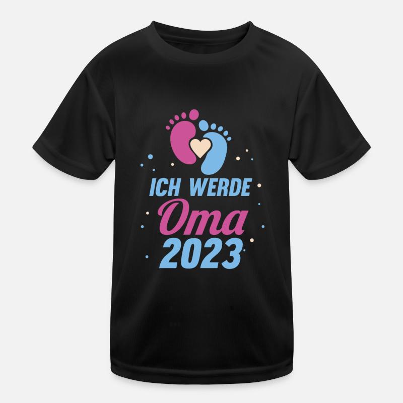 Großmutter 2023 Schwanger Werdende Oma Kinder Funktions-T-Shirt