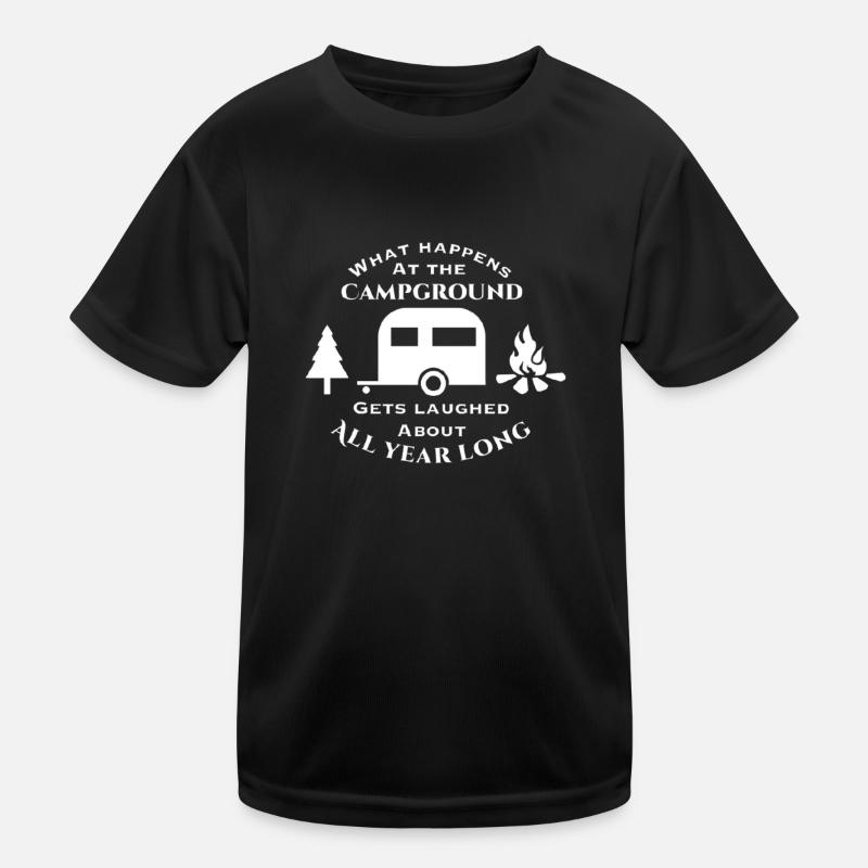 Was auf dem Zeltplatz passiert Wandershirt Kinder Funktions-T-Shirt