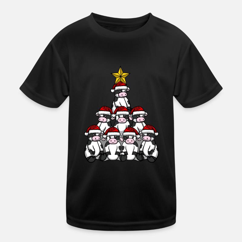 Arbre de Noël de vache T-shirt sport Enfant