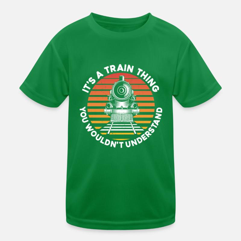 Steam Train Driver Trainspotting Kinder Funktions-T-Shirt