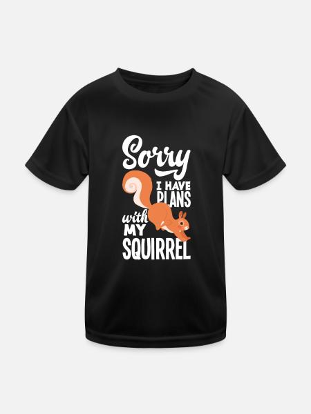 Eichhörnchen - Kinder Funktions-T-Shirt - Schwarz