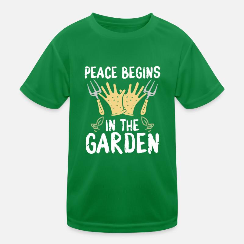 Frieden Beginnt Im Garten Kinder Funktions-T-Shirt