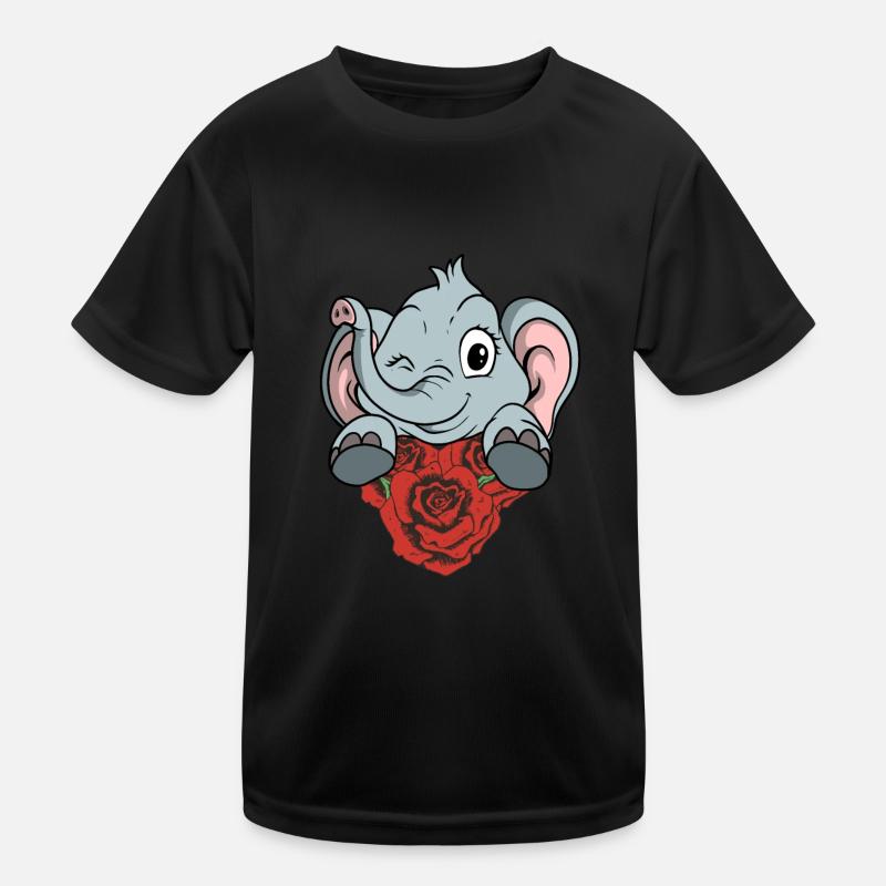L’éléphant mignon aime les roses T-shirt sport Enfant