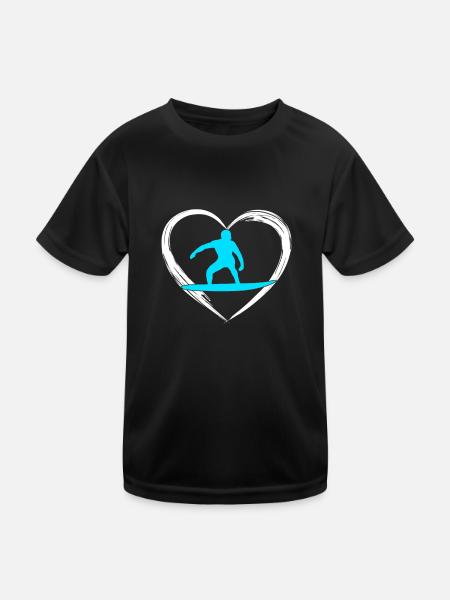 Amour du surf - T-shirt sport Enfant - noir - Devant