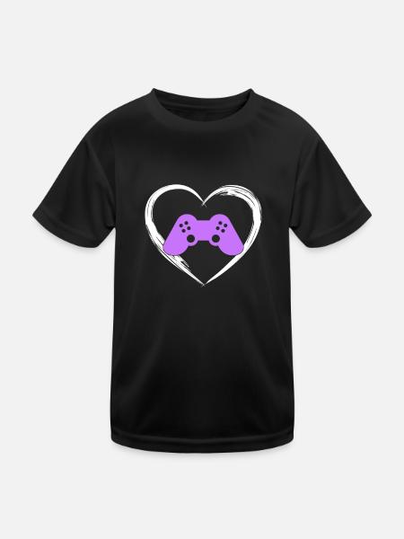 gaming love - Kids Functional T-Shirt - black - Front