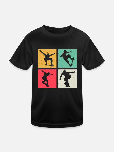 Skateboard Skateboarder Enfants Skateboard Skater - T-shirt sport Enfant - noir - Devant