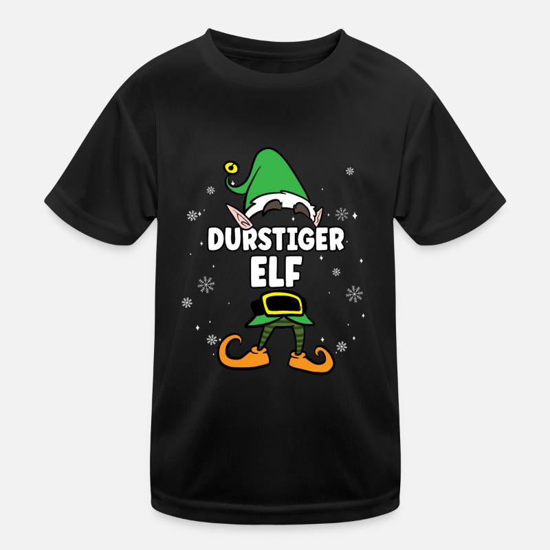 Durstiger Elf Partnerlook Weihnachten Kinder Funktions-T-Shirt