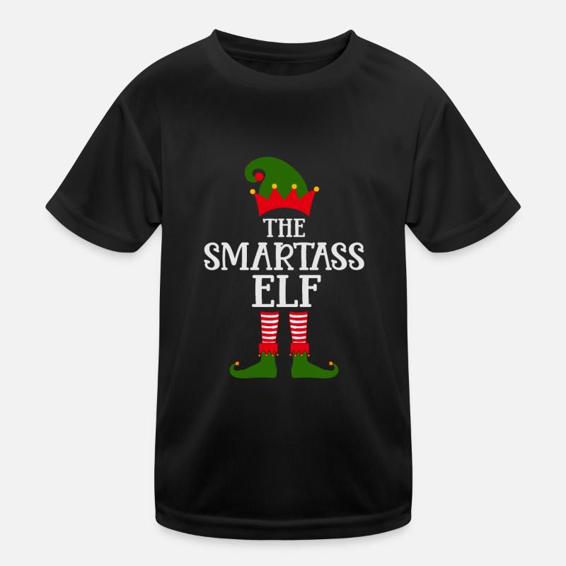 Der Klugscheißer-Elf Norweger Muster - Kinder Funktions-T-Shirt - Schwarz