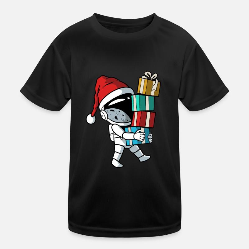 Weihnachten Astronaut mit Geschenken Kinder Funktions-T-Shirt