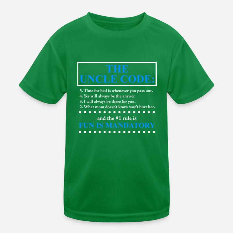 The Uncle Code funny uncle saying Kids Functional T-Shirt