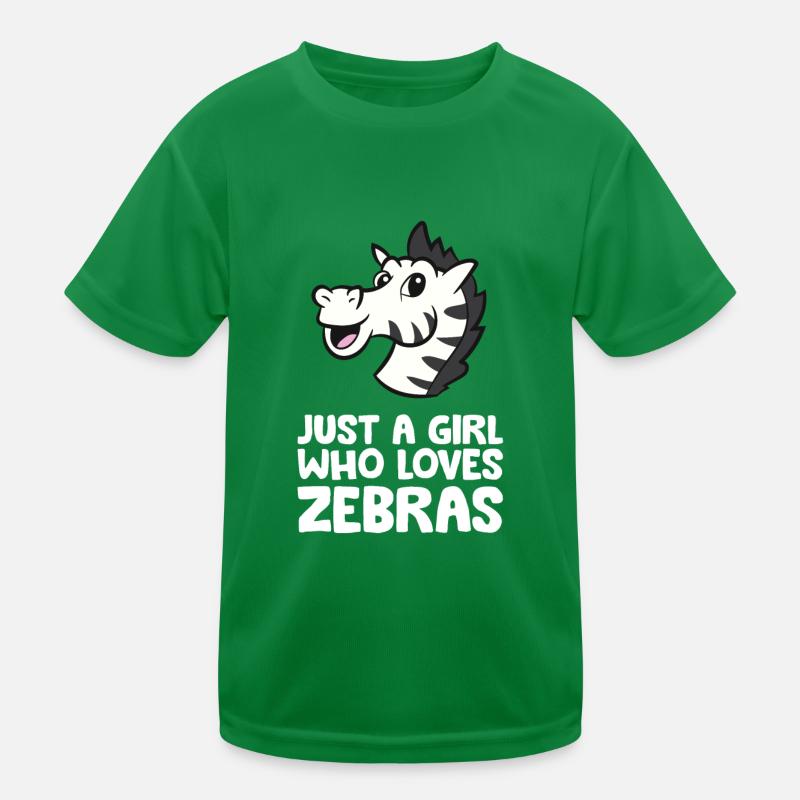 Nur ein Mädchen, das Zebras liebt Kinder Funktions-T-Shirt