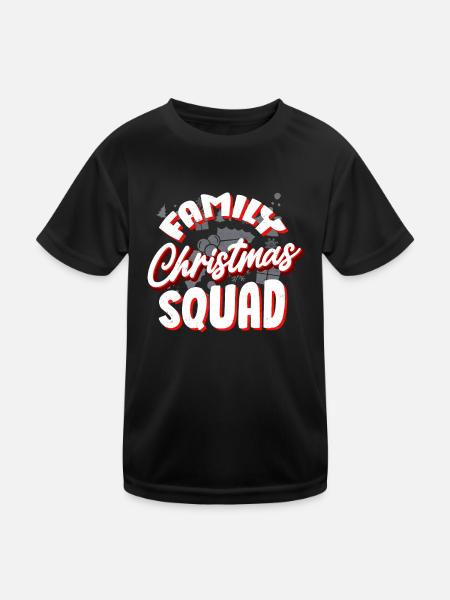 Weihnachtsfeier Der Familie, Weihnachtsfeier - Kinder Funktions-T-Shirt - Schwarz - Vorne