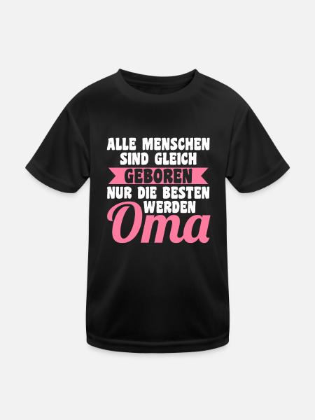 Großmutter Großmama Omi Oma - Kinder Funktions-T-Shirt - Schwarz - Vorne