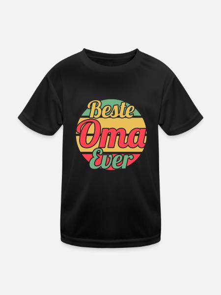 Großmutter Großmama Omi Oma - Kinder Funktions-T-Shirt - Schwarz - Vorne