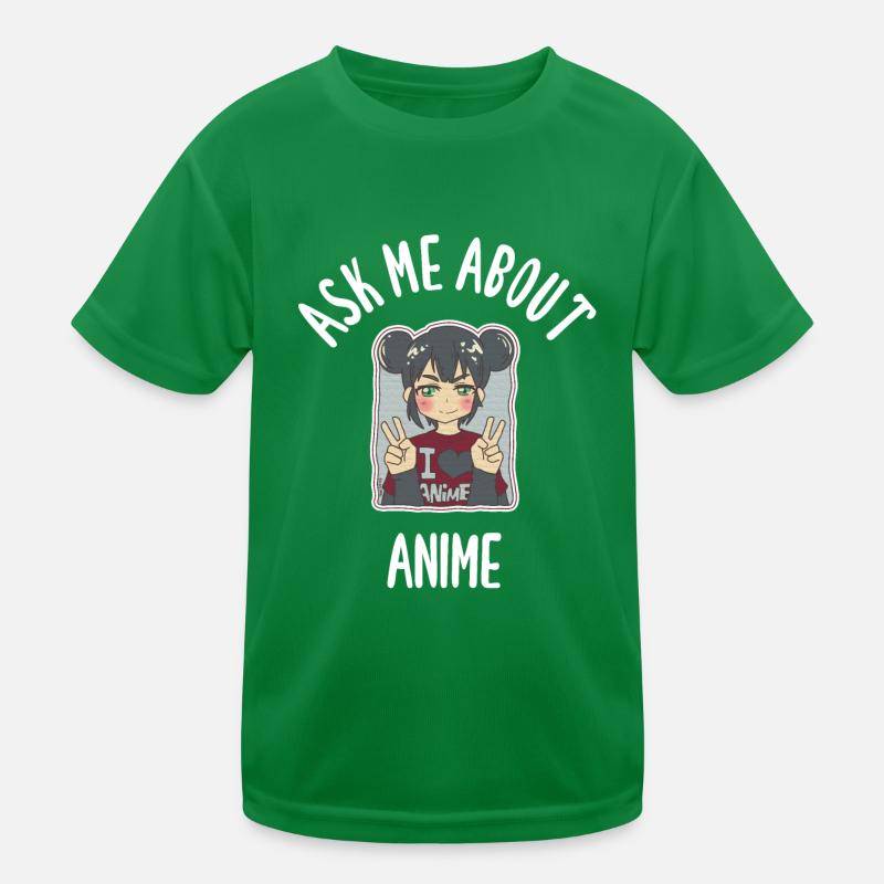Ask Me About Anime Kinder Funktions-T-Shirt