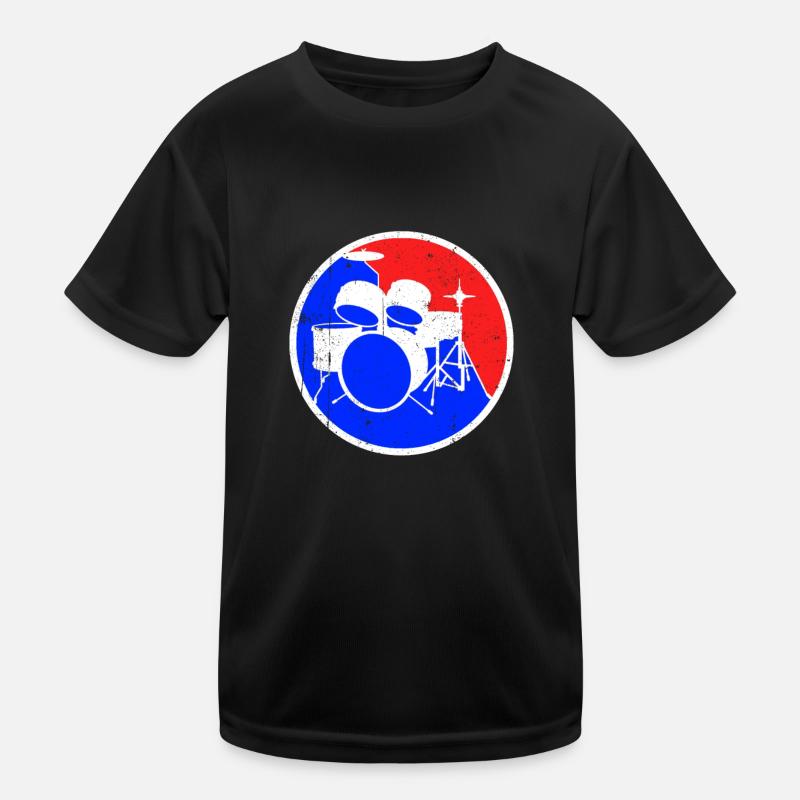 Drums Logo - Kids Functional T-Shirt - black