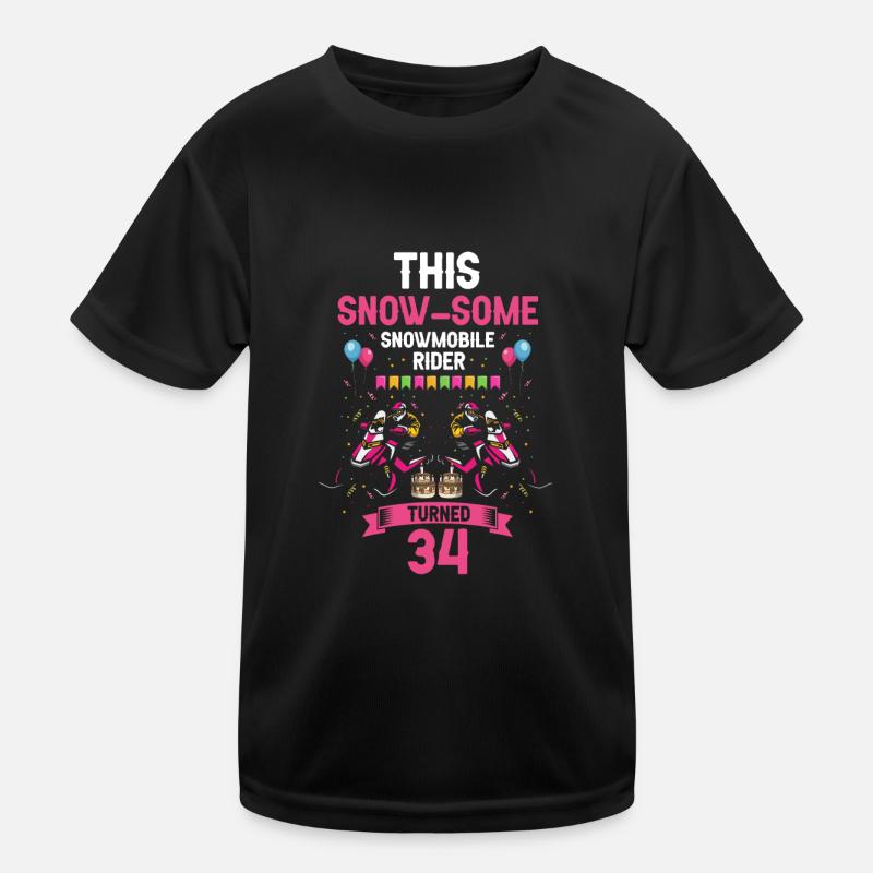 Snowmobile design for skidoo riders birthday Kids Functional T-Shirt