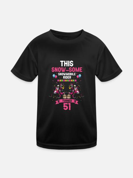 Schneemobil Design für Skidoofahrer Geburtstag - Kinder Funktions-T-Shirt - Schwarz - Vorne