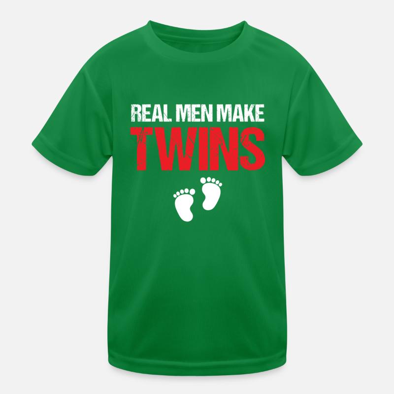 First Time Dad - Real Men Make Twins Kinder Funktions-T-Shirt