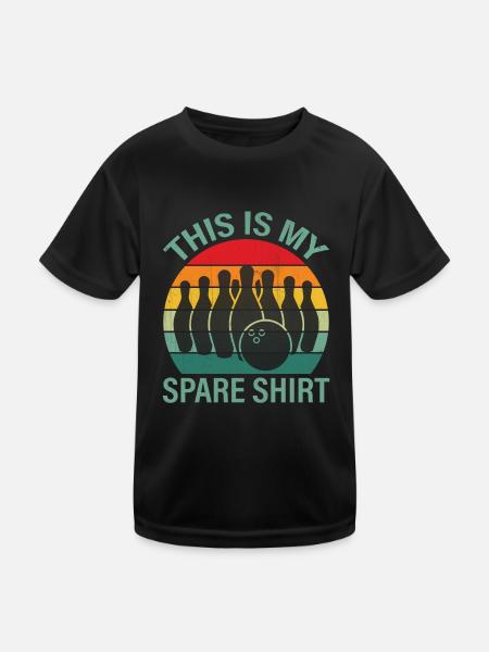 Bowling Smashing Pins - This Is My Spare - Kinder Funktions-T-Shirt - Schwarz - Vorne