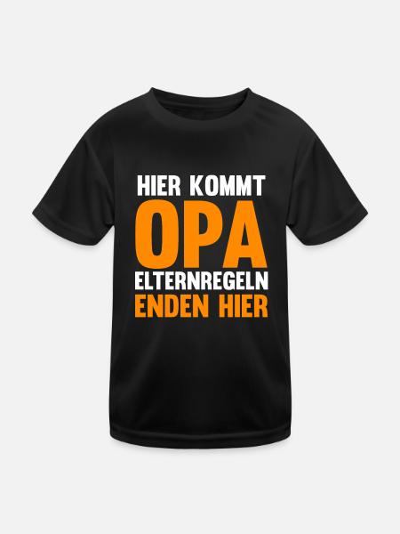 Großvater Großpapa Opi Opa - Kinder Funktions-T-Shirt - Schwarz - Vorne