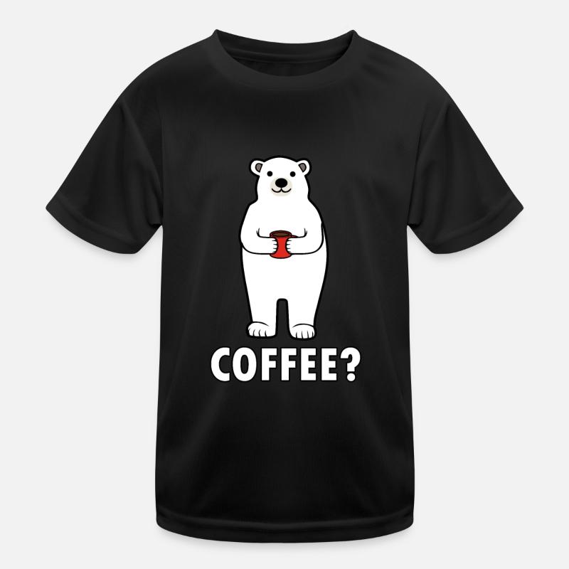 Cute Polar Bears Coffee Monday Tired Office Kids Functional T-Shirt