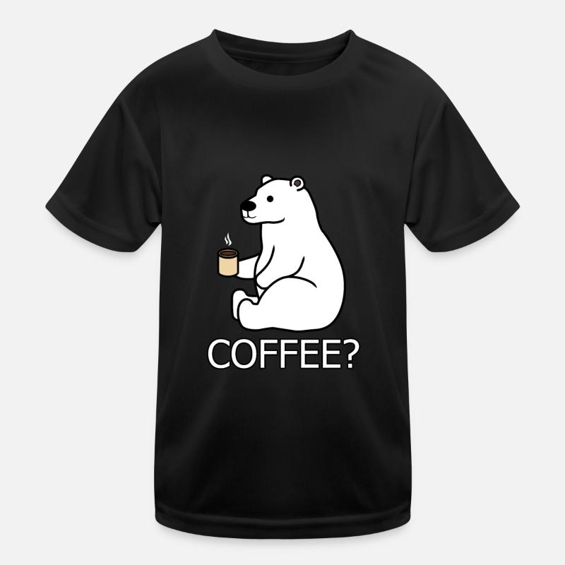 Lustiger Eisbären-Büro-Kaffee Kinder Funktions-T-Shirt