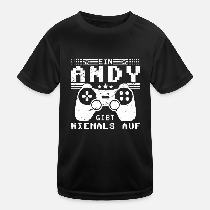 Andy Gaming Konsole PC Gamer Geschenk Kinder Funktions-T-Shirt