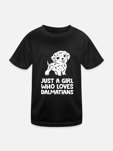 Juste une fille qui aime les Dalmatiens - T-shirt sport Enfant - noir - Devant