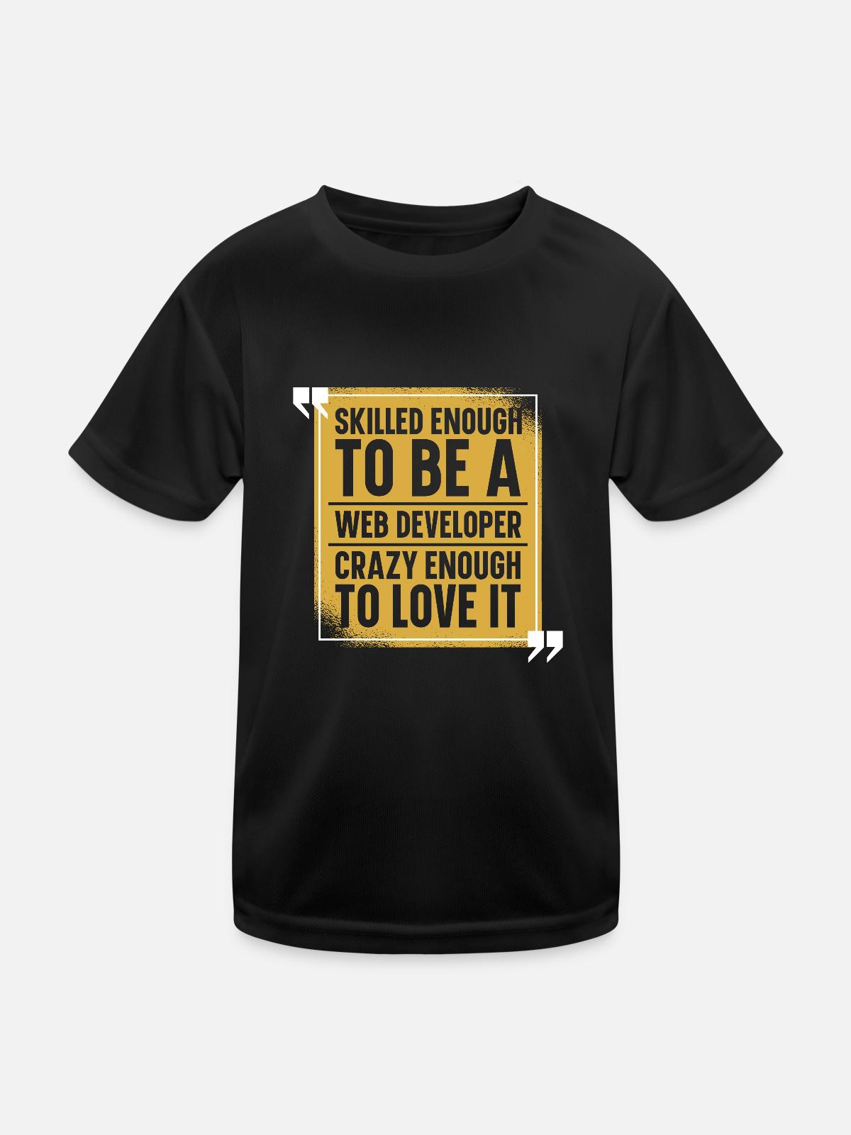 Web Entwickler Webdeveloper Web-Entwickler - Kinder Funktions-T-Shirt - Schwarz - Vorne
