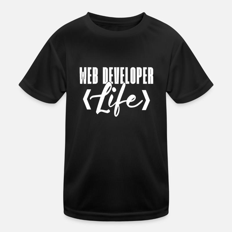 Web Entwickler Webdeveloper Web-Entwickler - Kinder Funktions-T-Shirt - Schwarz