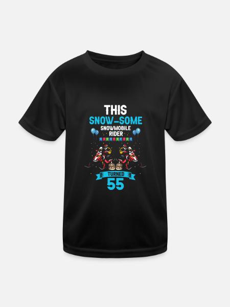 Schneemobil Design für Skidoofahrer Geburtstag - Kinder Funktions-T-Shirt - Schwarz - Vorne