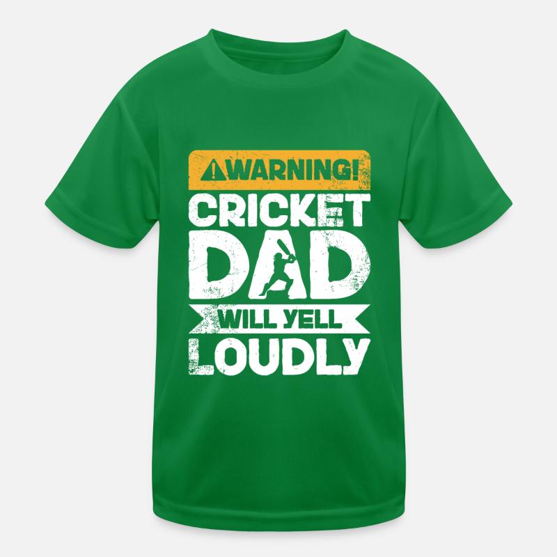 Warning Scream - Cricket Dad Kids Functional T-Shirt