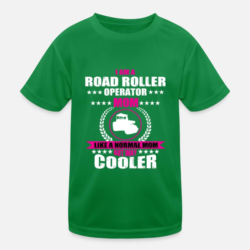 Rollers Mama Road Construction Kids Functional T-Shirt