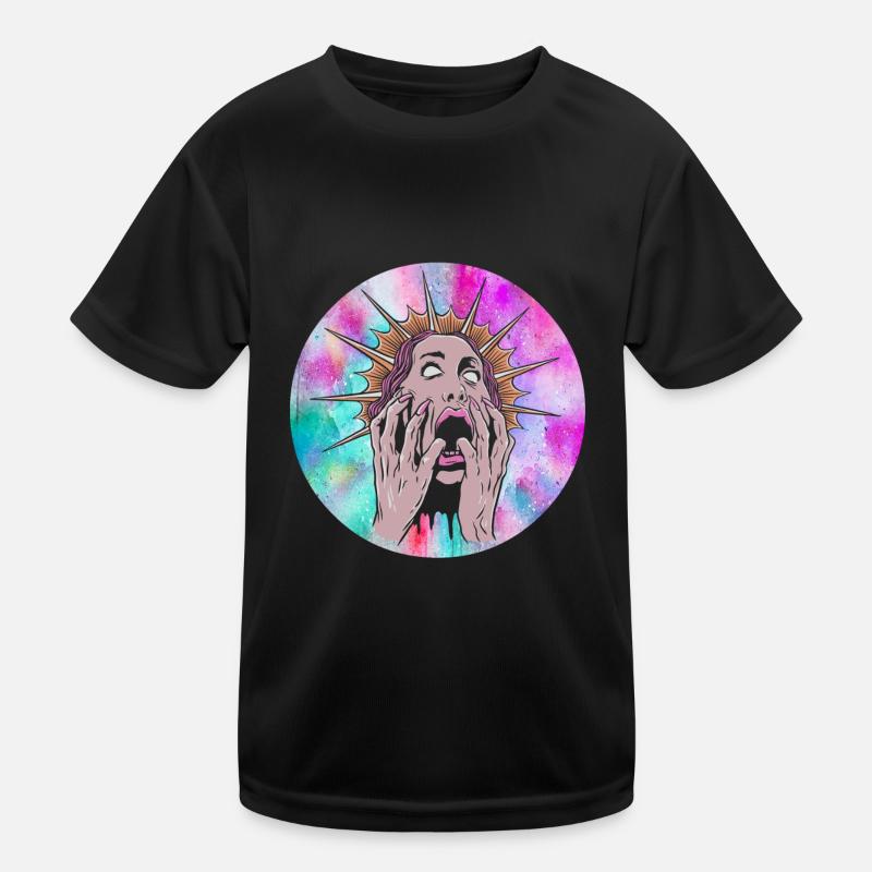 Awesome Agonized Head Art Halloween Designs Kinder Funktions-T-Shirt
