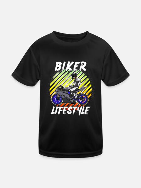 Motorcycle Lifestyle / Motorrad / Motorräder biker - Kinder Funktions-T-Shirt - Schwarz - Vorne