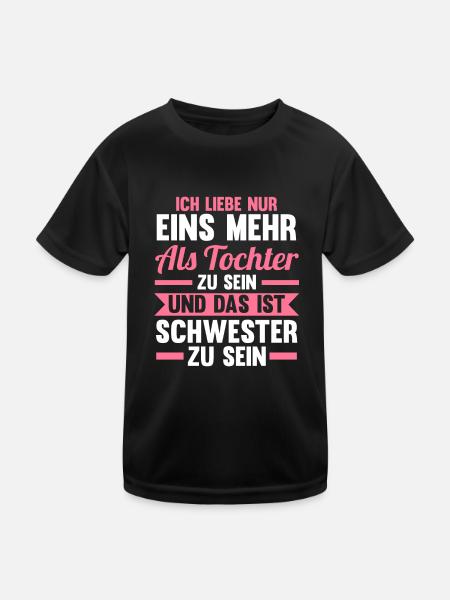 Geschwister Familie Schwestern Schwester - Kinder Funktions-T-Shirt - Schwarz - Vorne