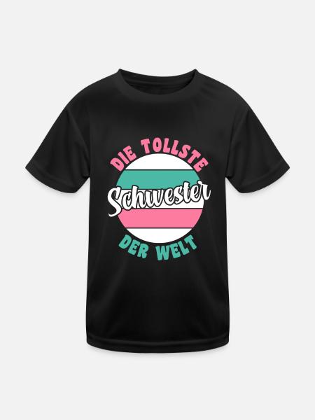 Geschwister Familie Schwestern Schwester - Kinder Funktions-T-Shirt - Schwarz - Vorne