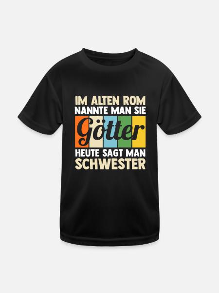 Geschwister Familie Schwestern Schwester - Kinder Funktions-T-Shirt - Schwarz - Vorne