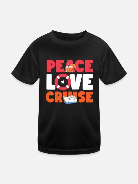 Bateau de croisière Vacances Fille Paix - T-shirt sport Enfant - noir - Devant