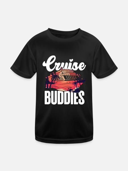 Cruise Ship Vacation Friends Girl - Kids Functional T-Shirt - black - Front