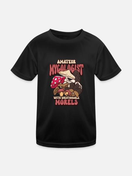Morels Mushroom Picker Mushroom Farmer Mushroom - Kinder Funktions-T-Shirt - Schwarz - Vorne
