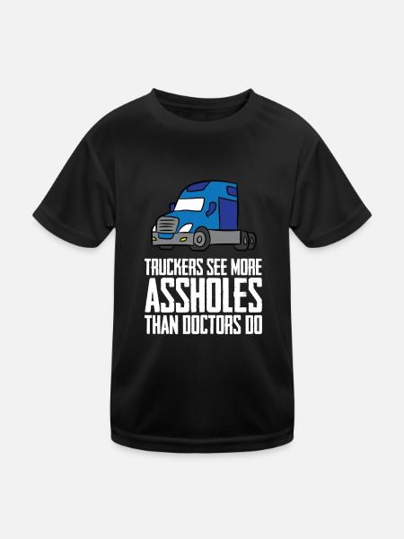 Truck Truck Truck Driver Trucker Gift - Kids Functional T-Shirt - black - Front