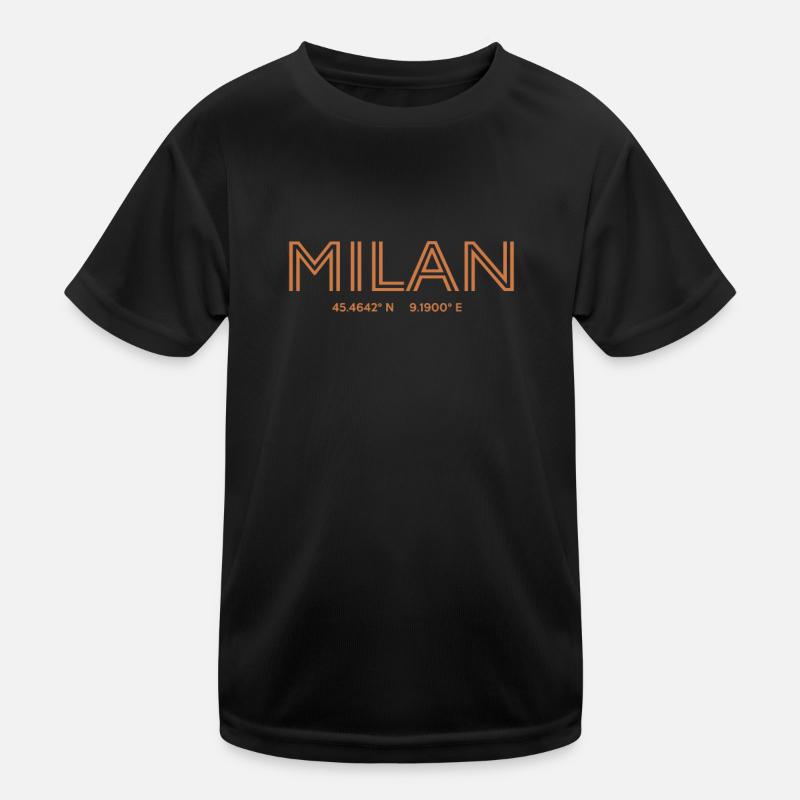 Italy City Coordinates - Milan Kids Functional T-Shirt