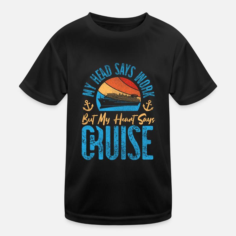 Cruise Ship Vacation Retro Vintage Kids Functional T-Shirt
