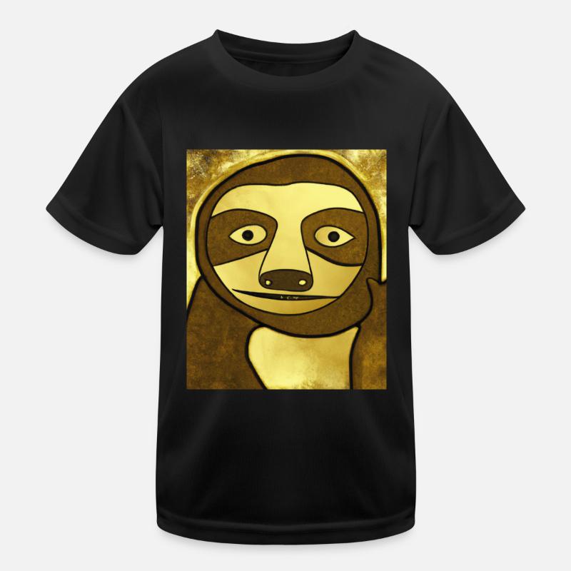 Faultier Portrait Lustig Kubismus Gustav Klimt Kinder Funktions-T-Shirt